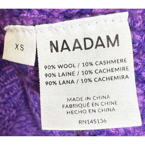 Naadam XS Purple Cashmere Wool Knit Sweater Cozycore Quiet Luxury - Picture 5 of 5